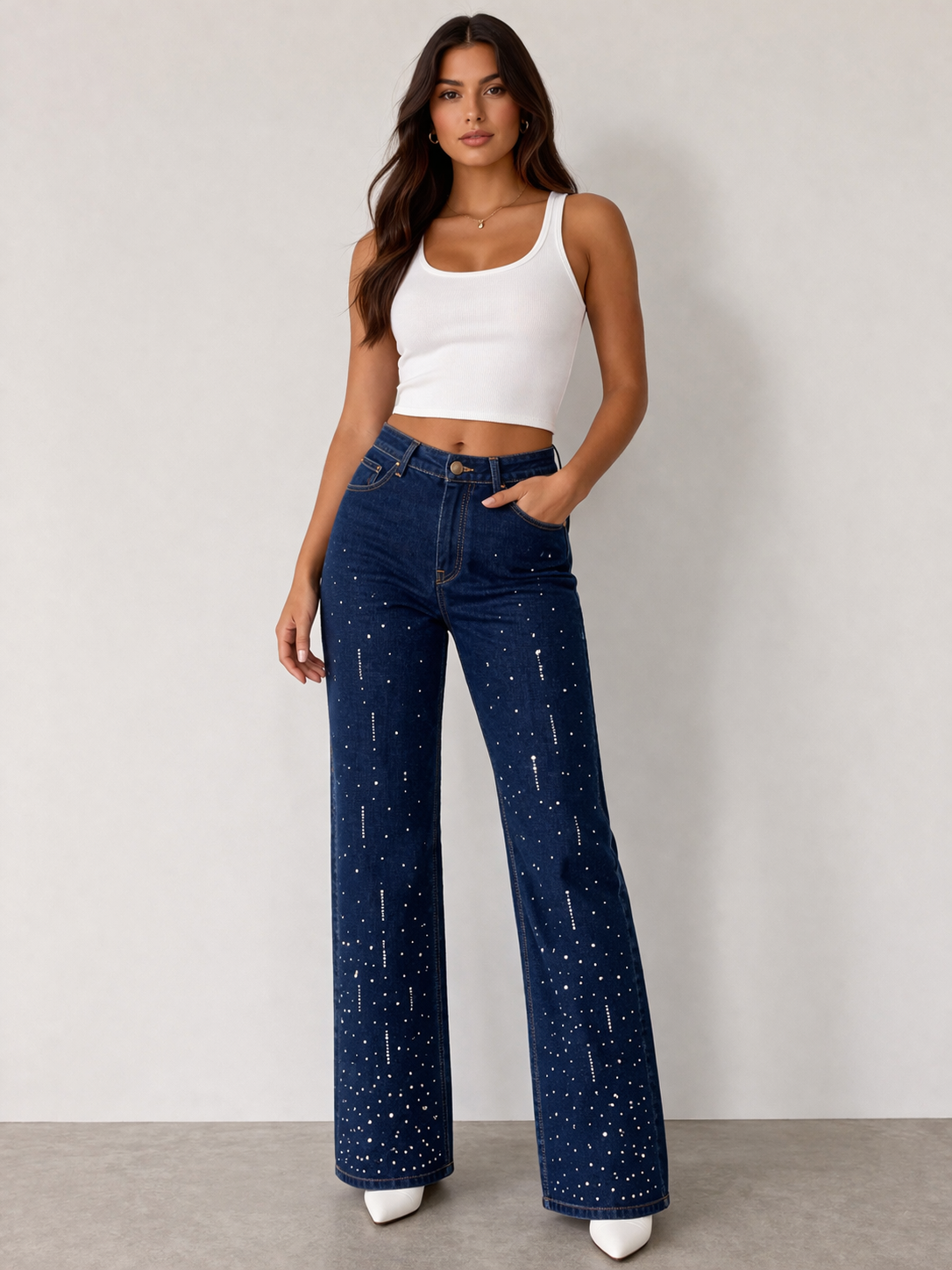 Diamante Drop Jeans Size 12
