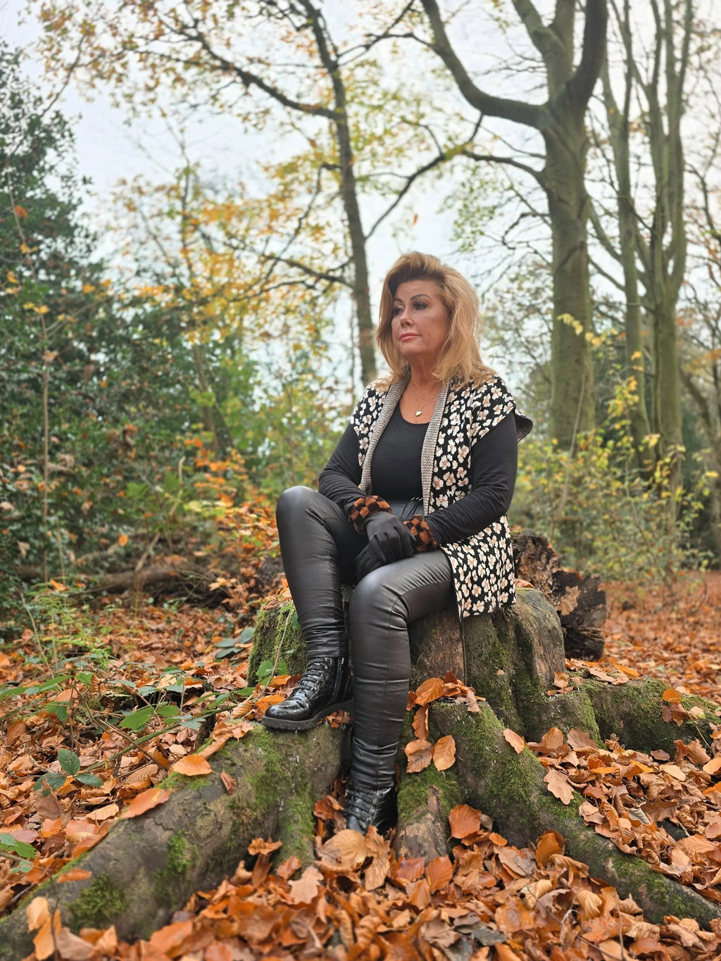 Leopard Print Belted Gilet