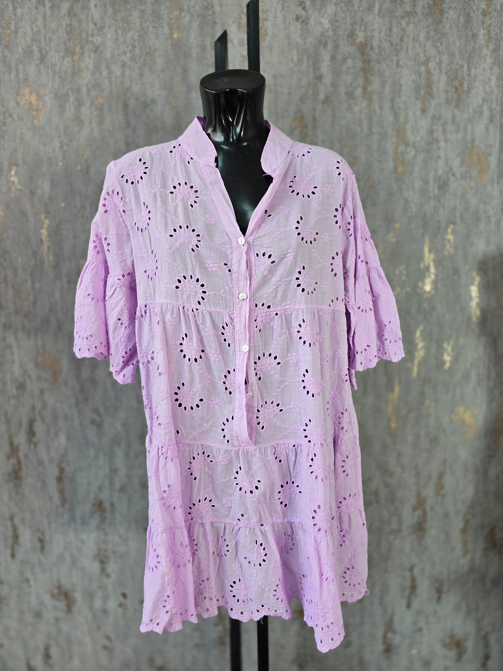 Embroidered Smock Dress
