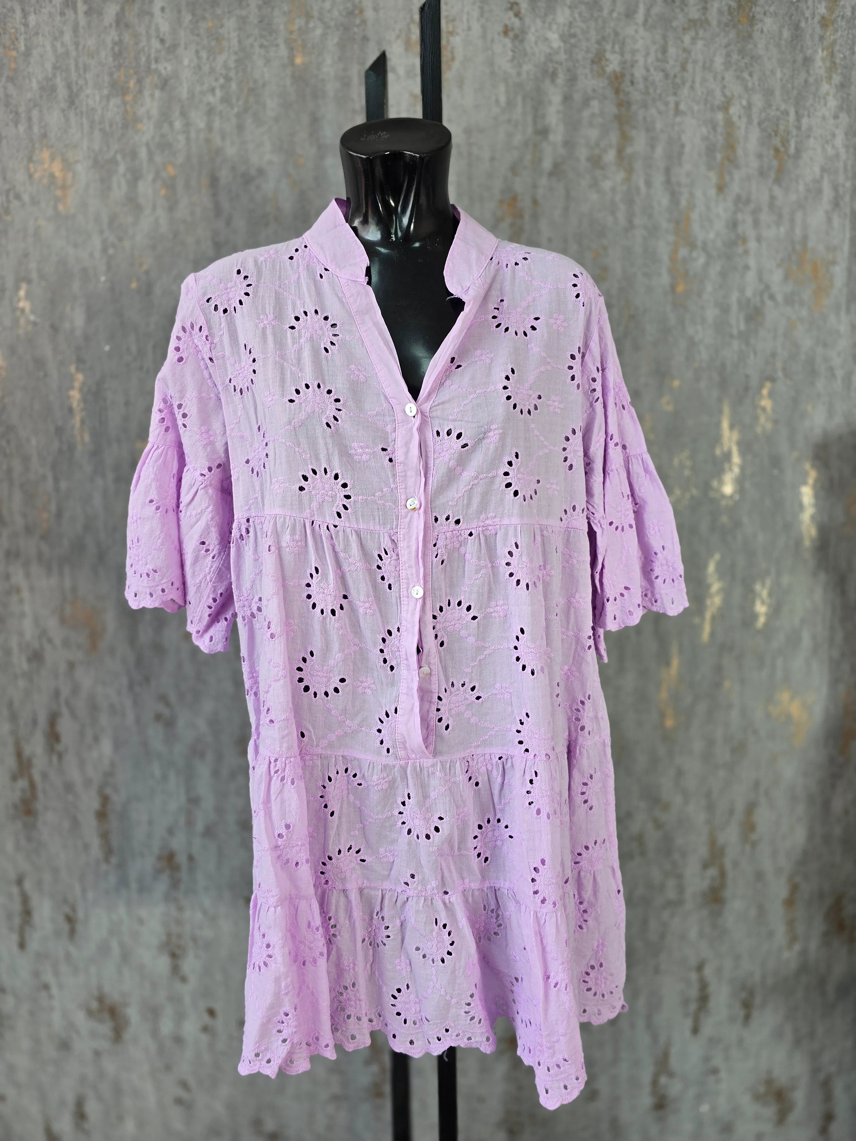 Embroidered Smock Dress