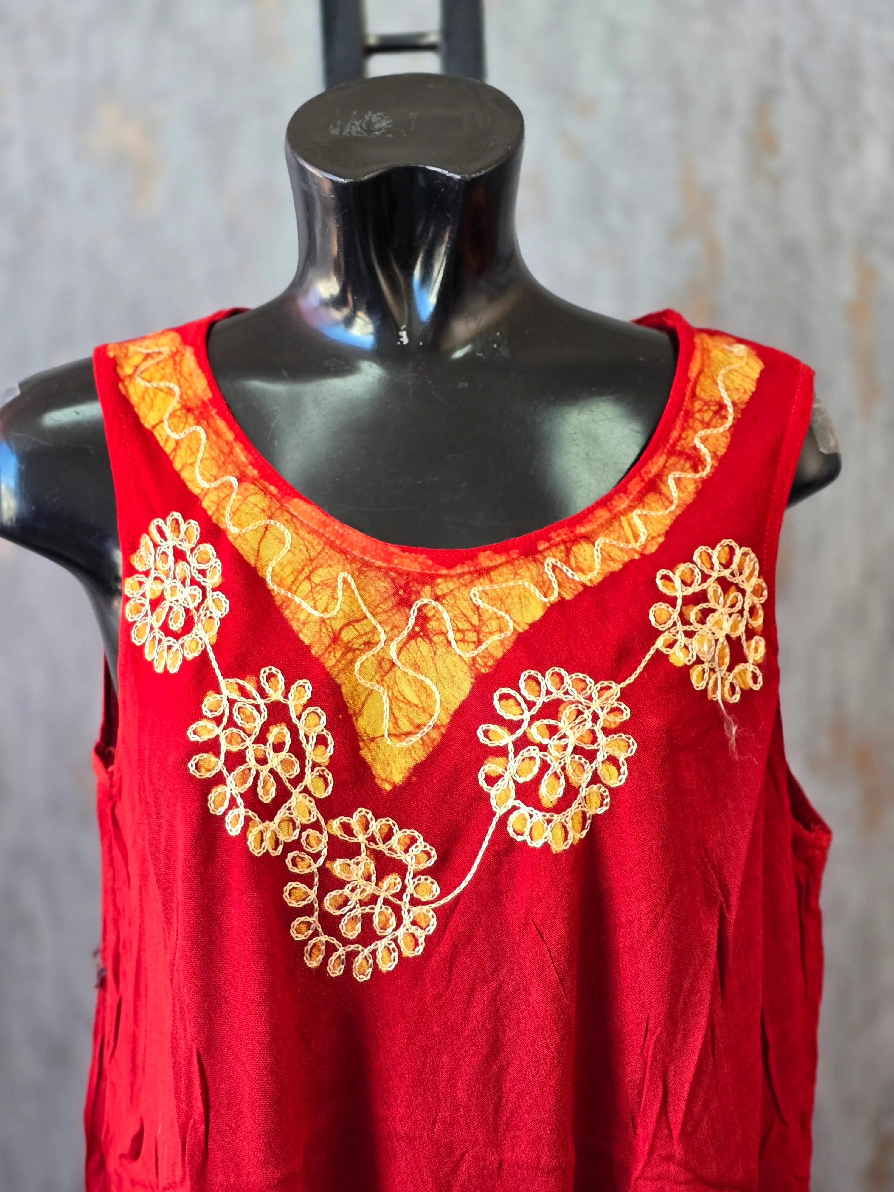 Embroidered Umbrella Dress