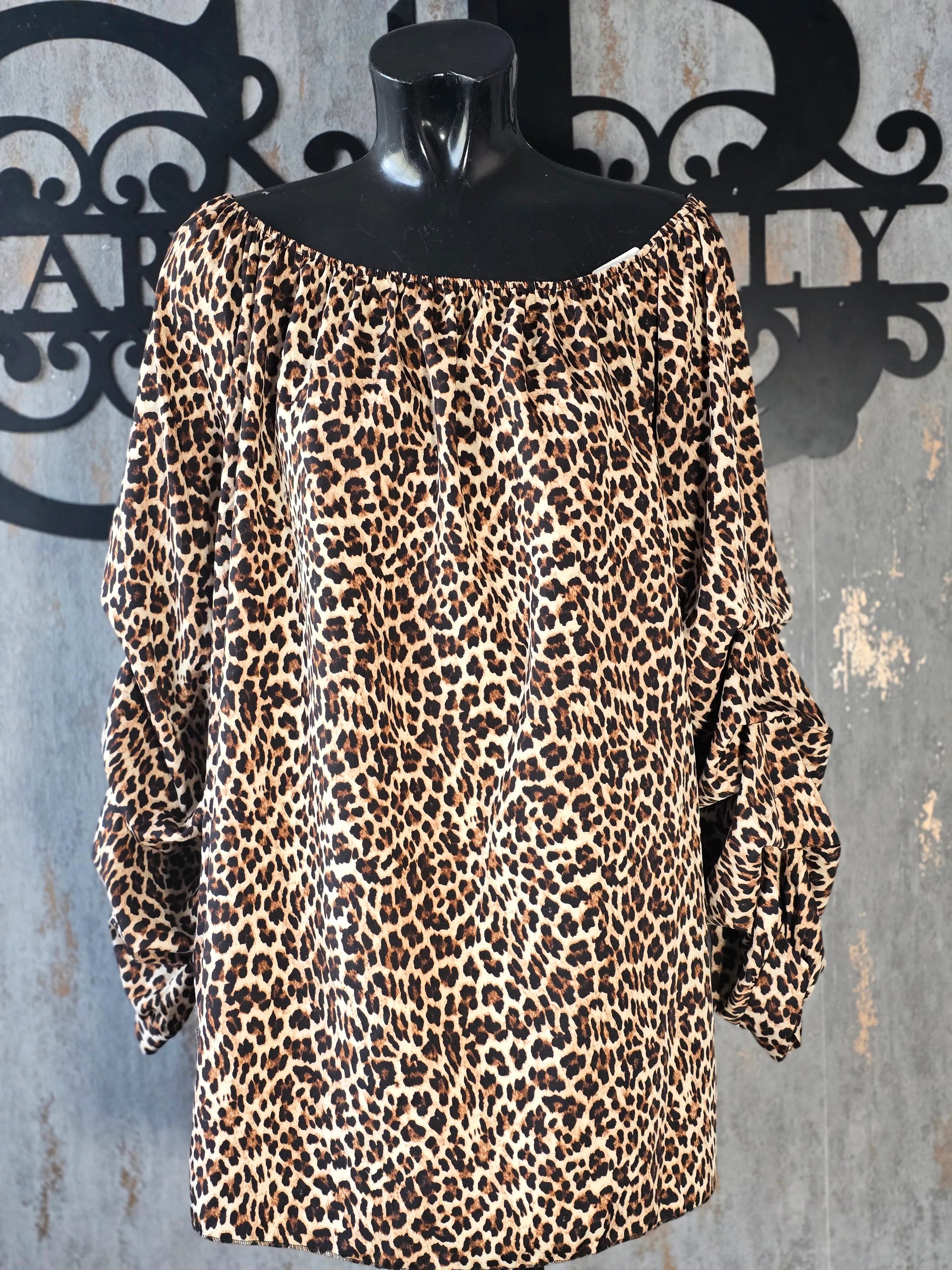 Animal Print Off The Shoulder Blouse
