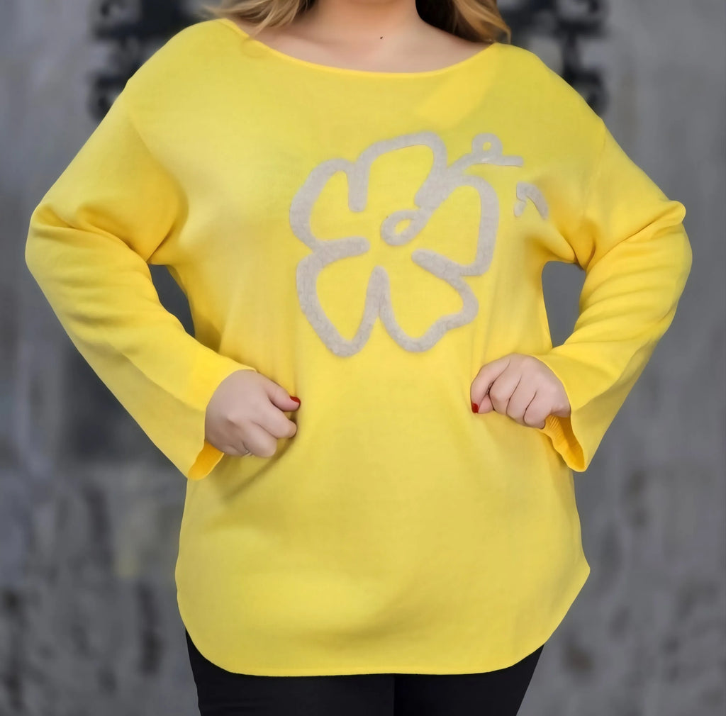 Large Floral Soft Knit Jumper