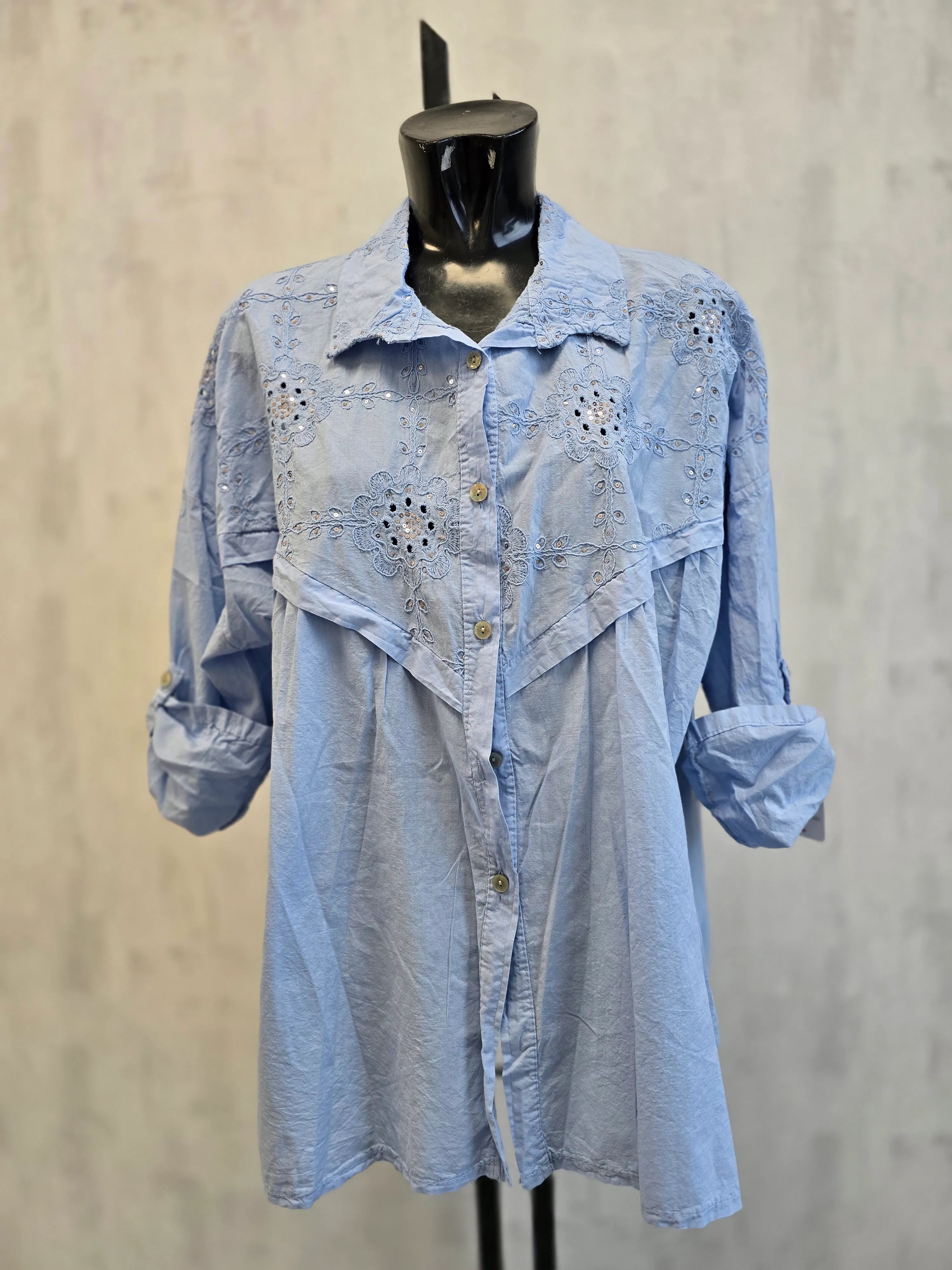 Sequin 3/4 Sleeve Shirt