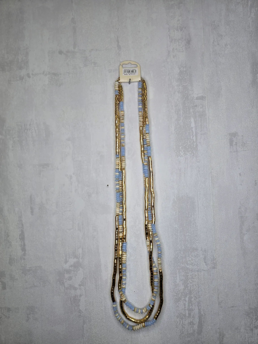 Long Gold Beaded Necklace