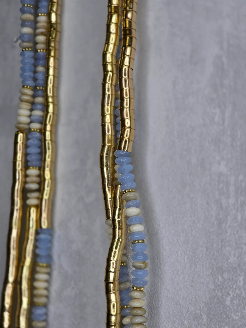 Long Gold Beaded Necklace