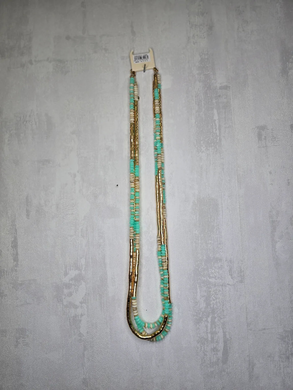 Long Gold Beaded Necklace