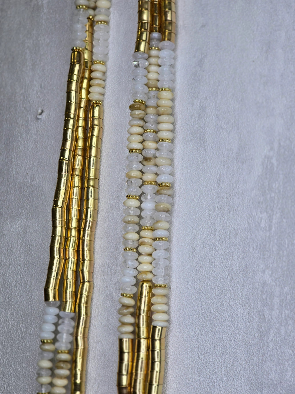 Long Gold Beaded Necklace