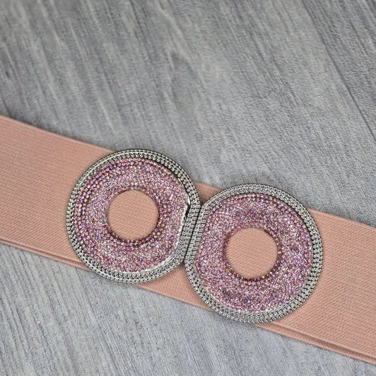 Stretchy Pink Diamanté Belt