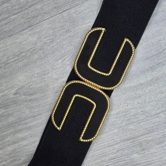 Stretchy Black Buckle Belt