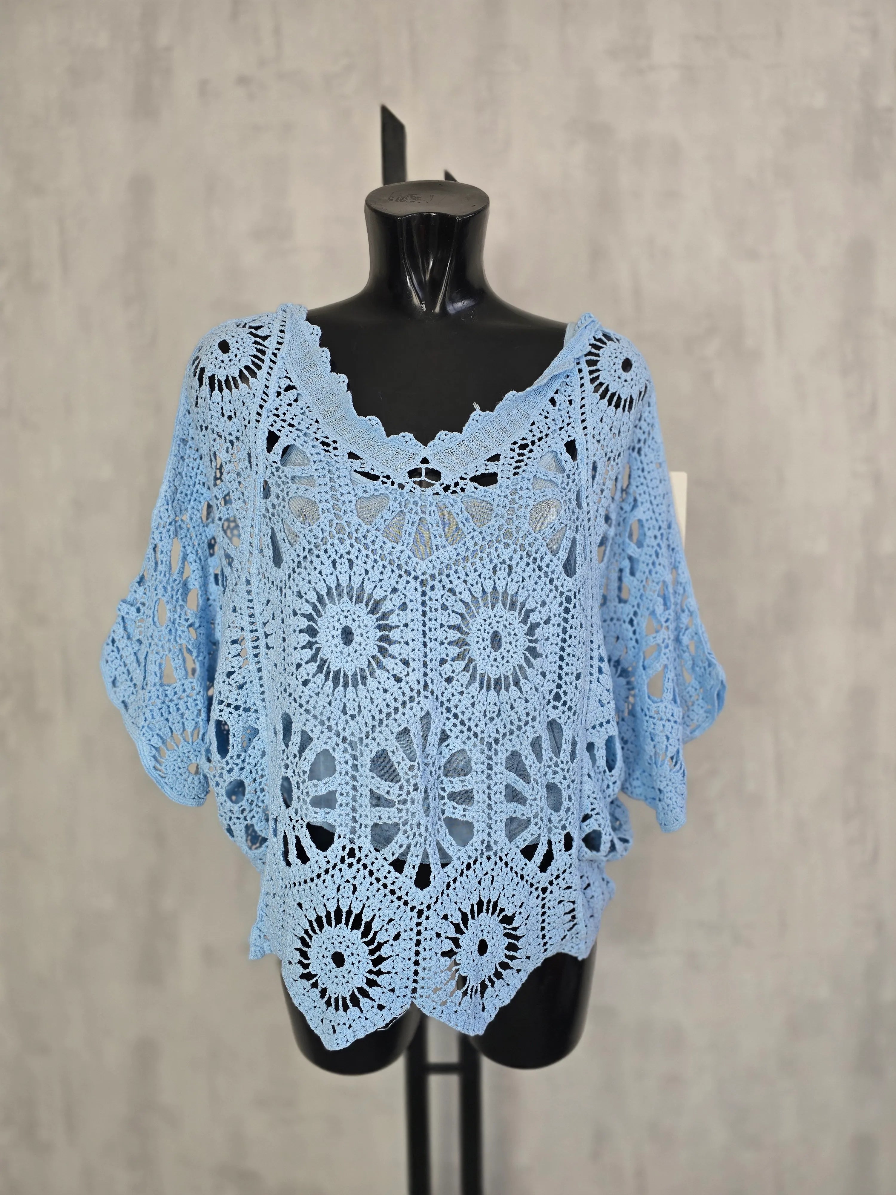 Crochet Batwing Top with Vest