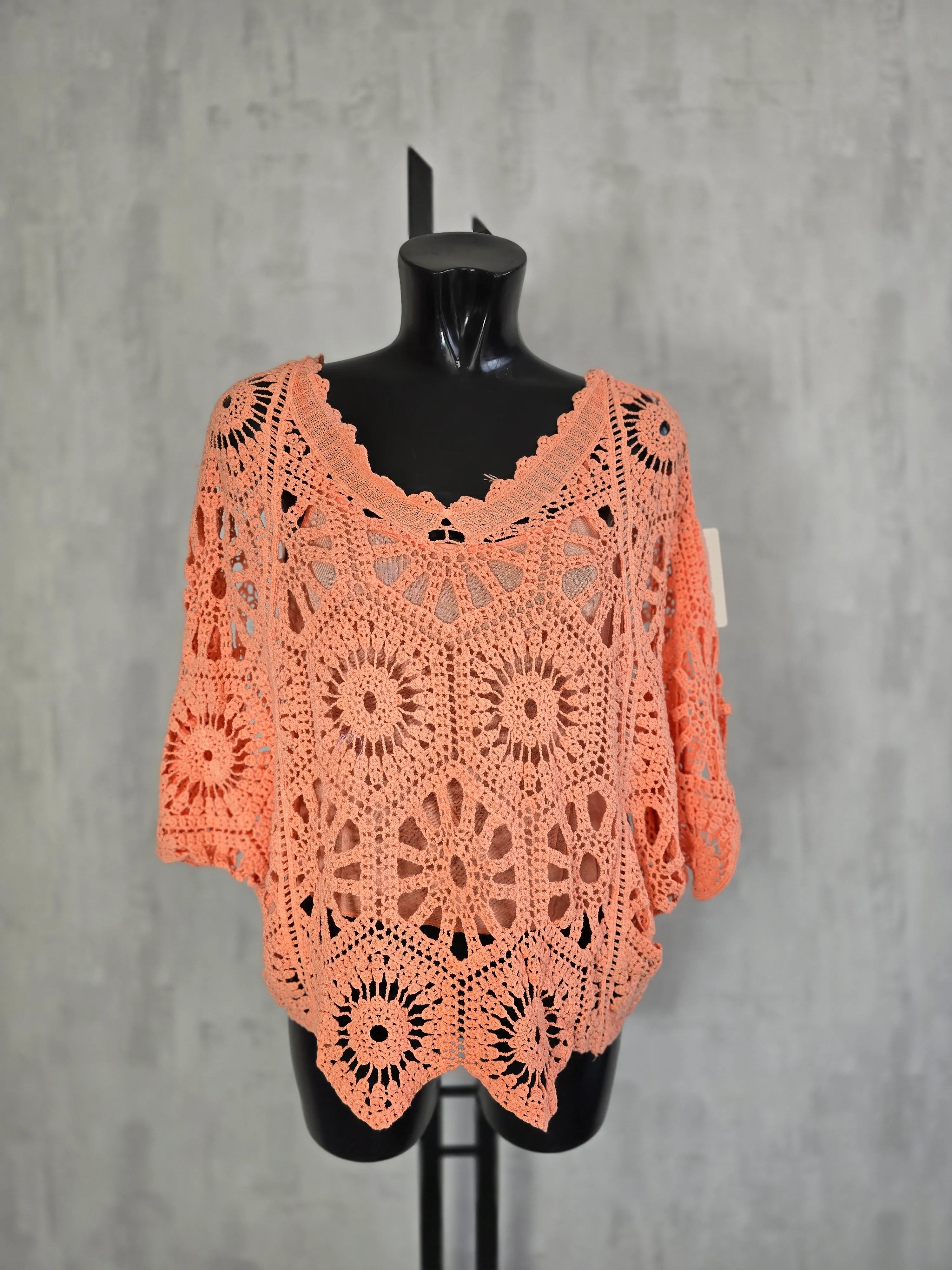 Crochet Batwing Top with Vest