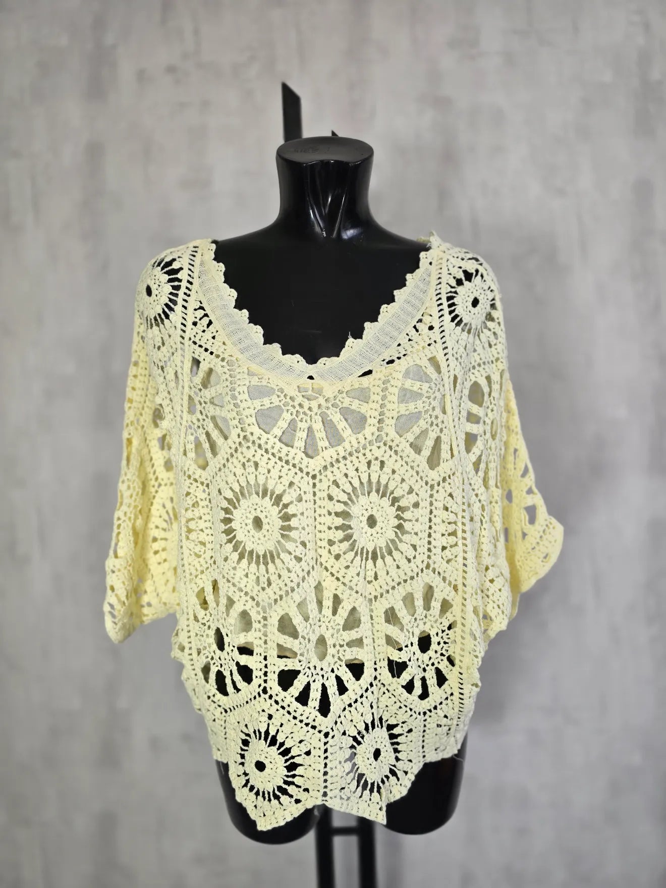 Crochet Batwing Top with Vest