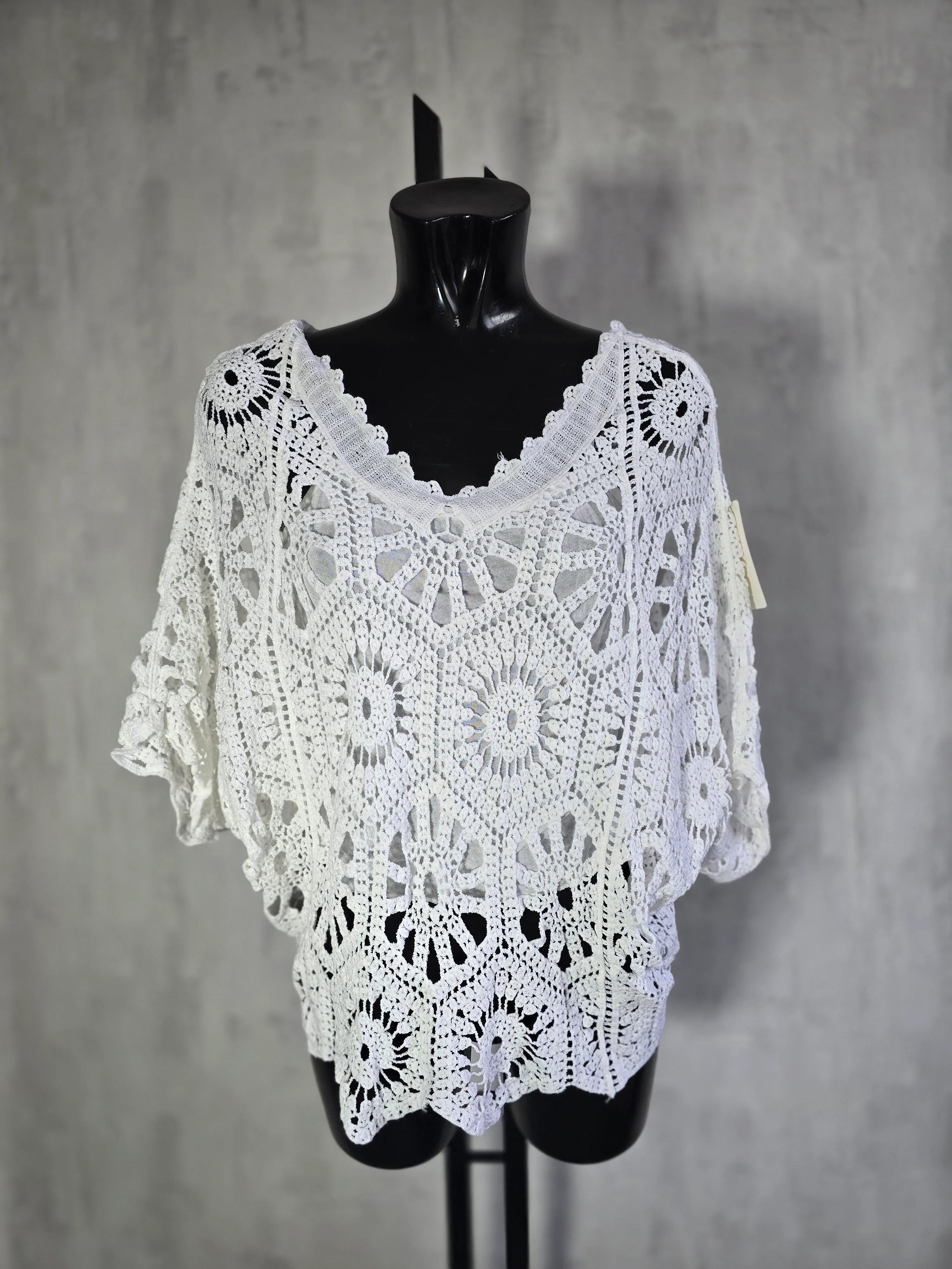 Crochet Batwing Top with Vest