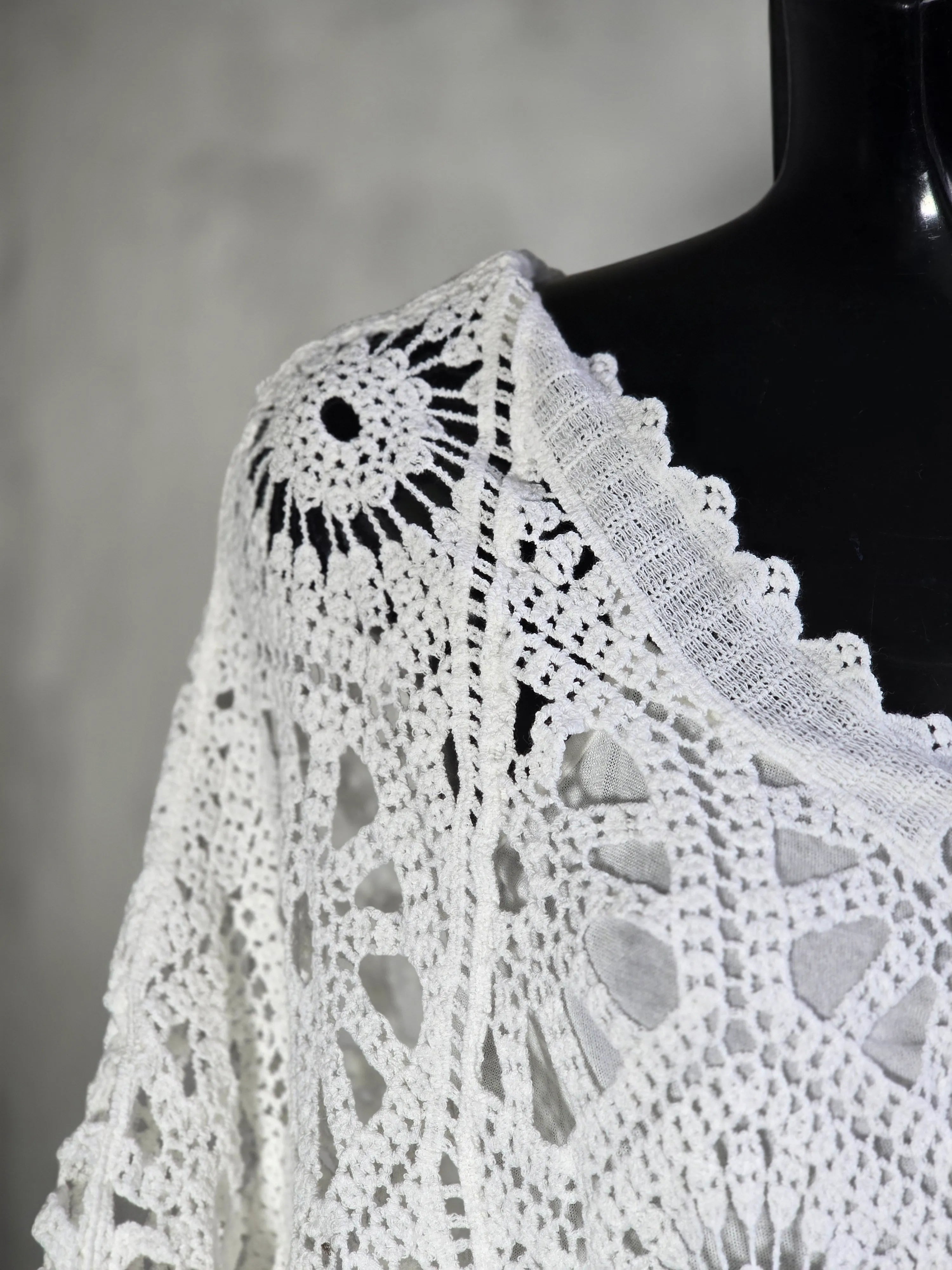 Crochet Batwing Top with Vest