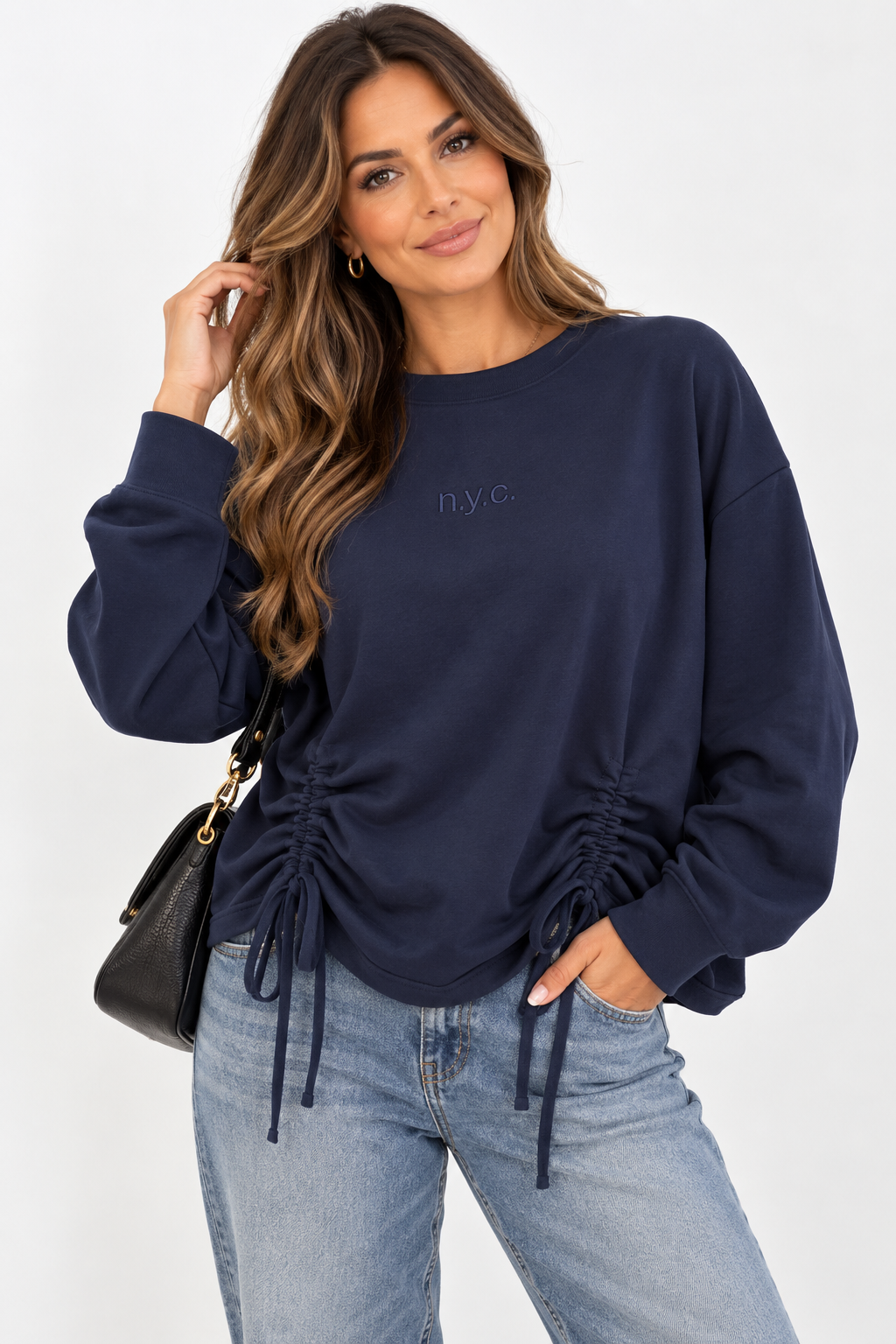 NYC Ruched Side Sweatshirt