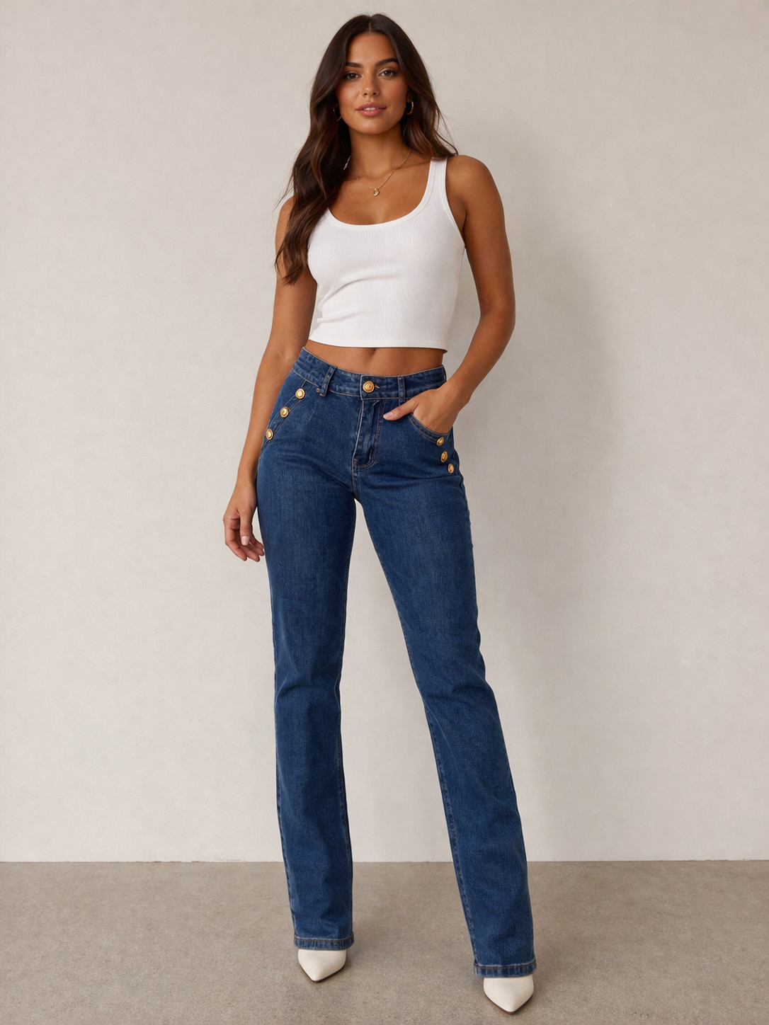 Three Button Skinny Jeans size 16
