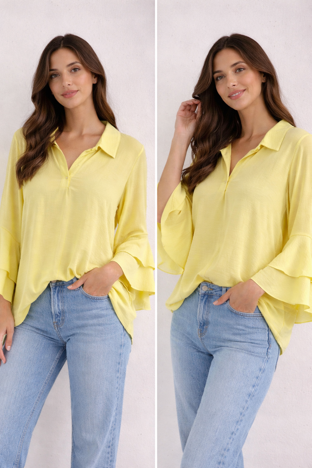 Long Ruffle Sleeve Top