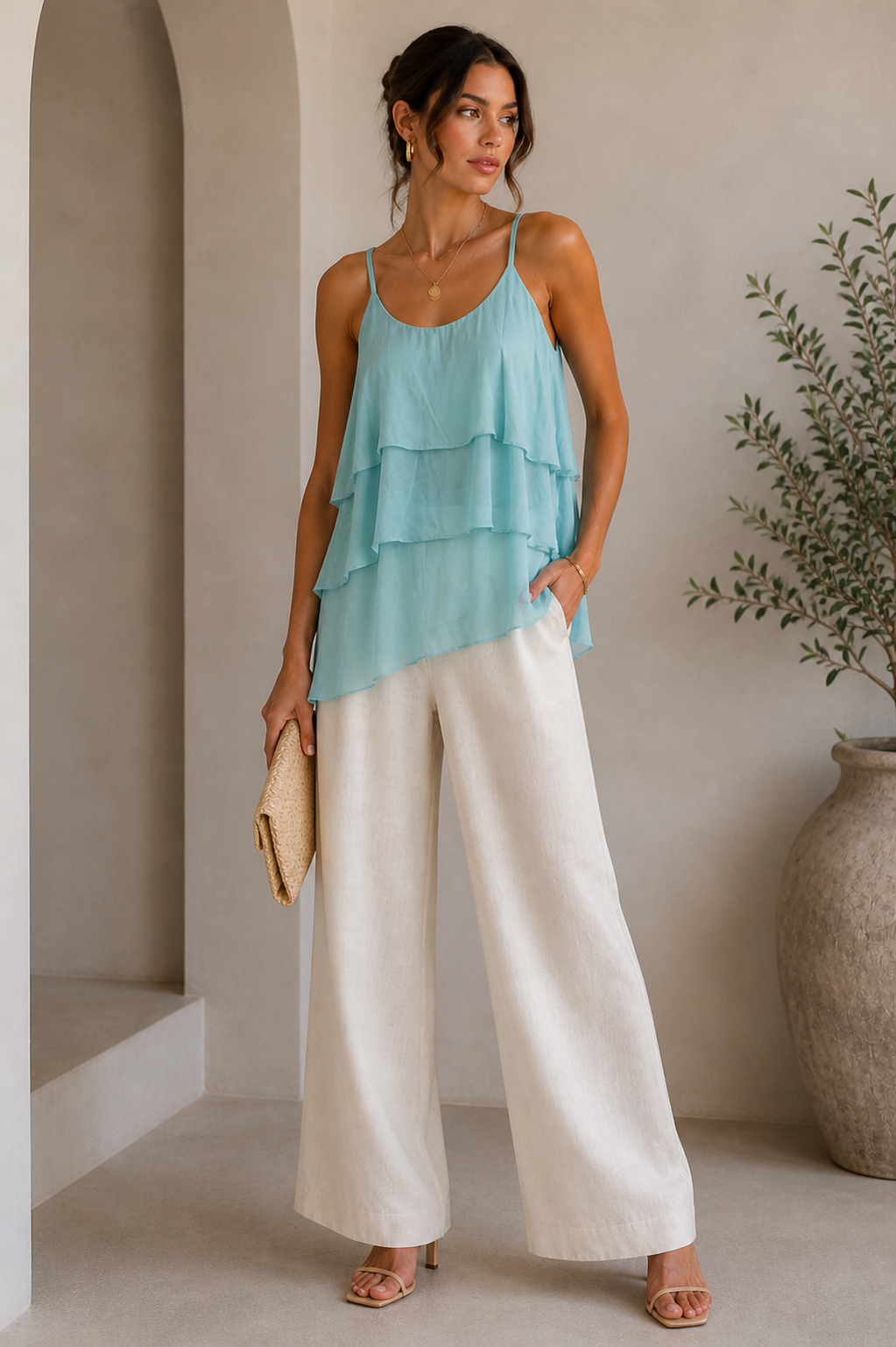 The Obsession Silk Tiered Vest