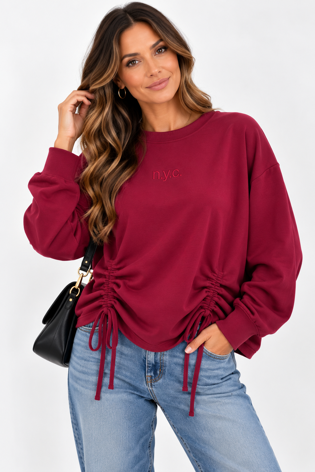 NYC Ruched Side Sweatshirt