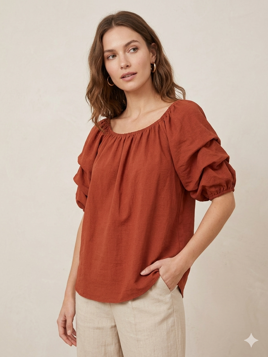 Ruffle Sleeve Blouse