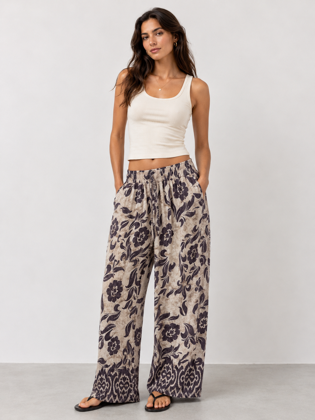 Paisley Print Cotton Trousers
