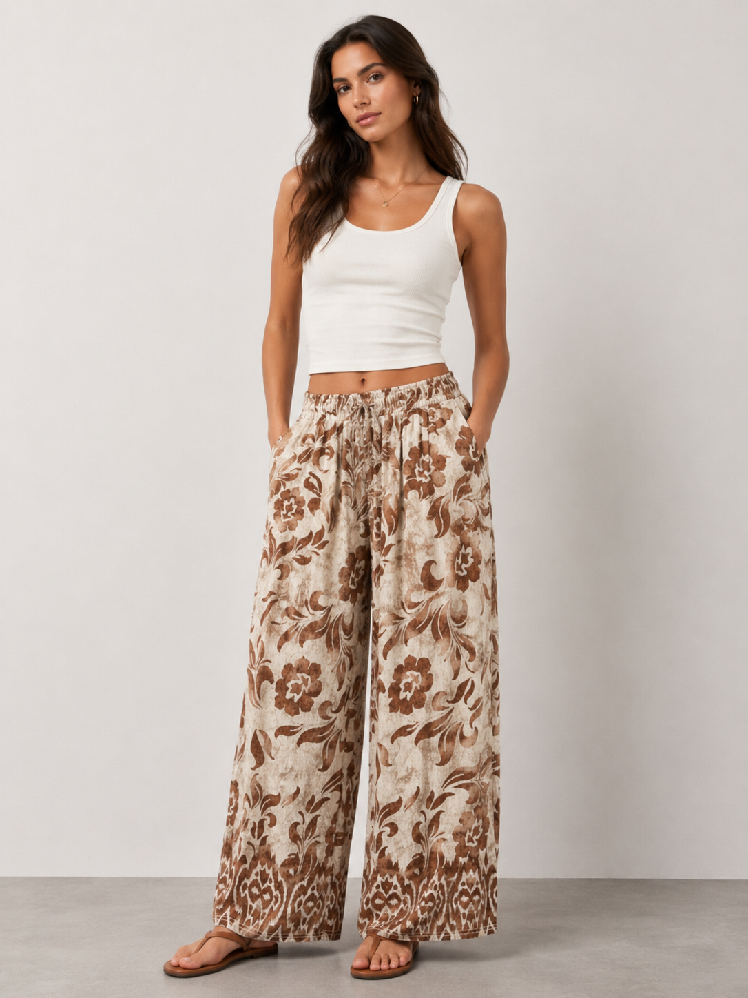Paisley Print Cotton Trousers