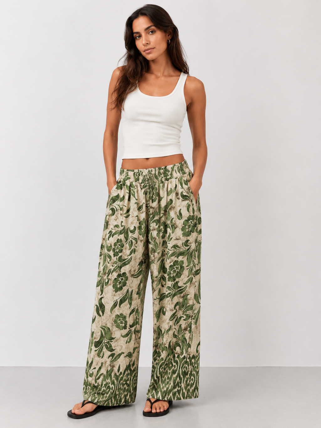 Paisley Print Cotton Trousers