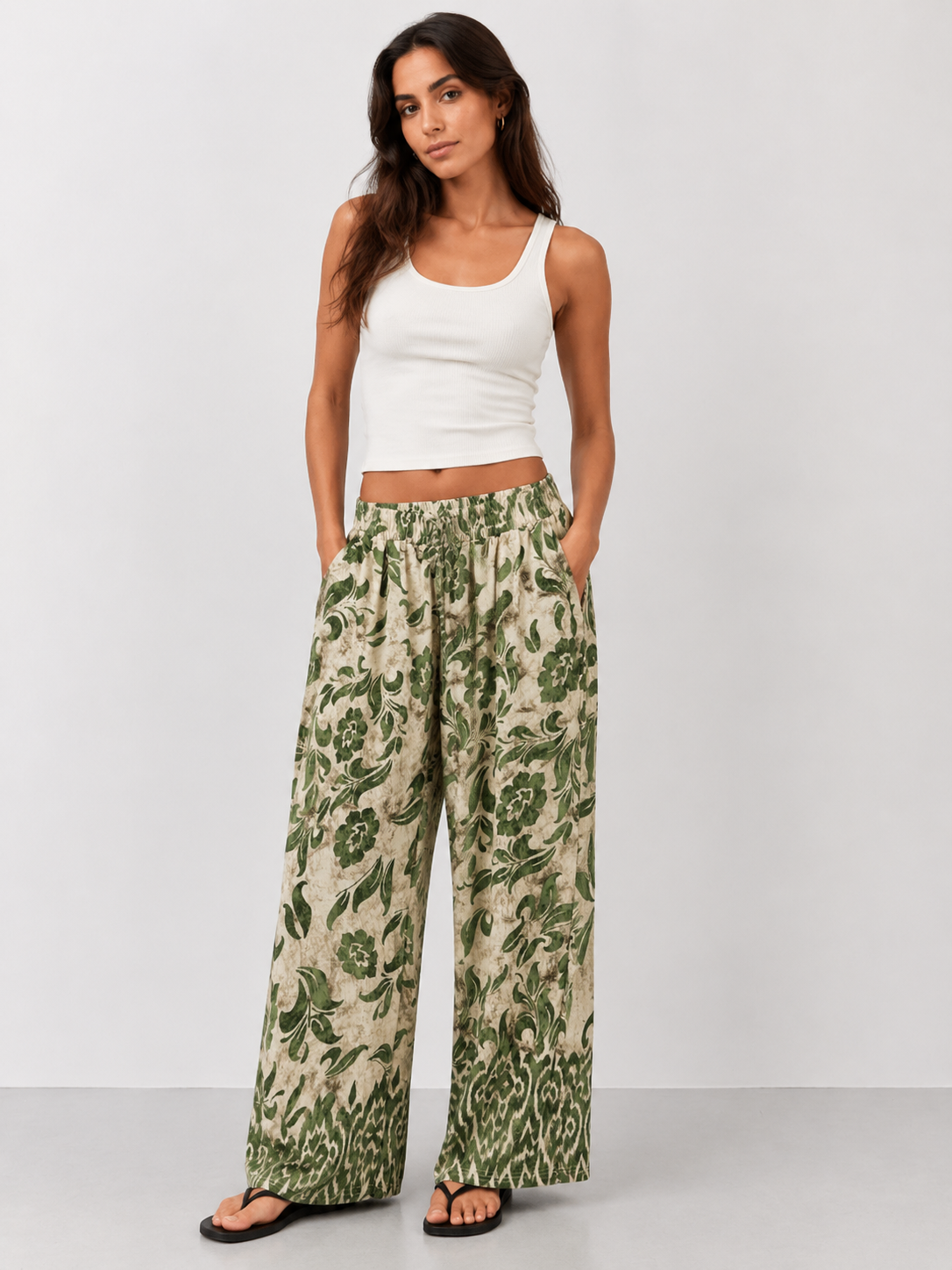 Paisley Print Cotton Trousers