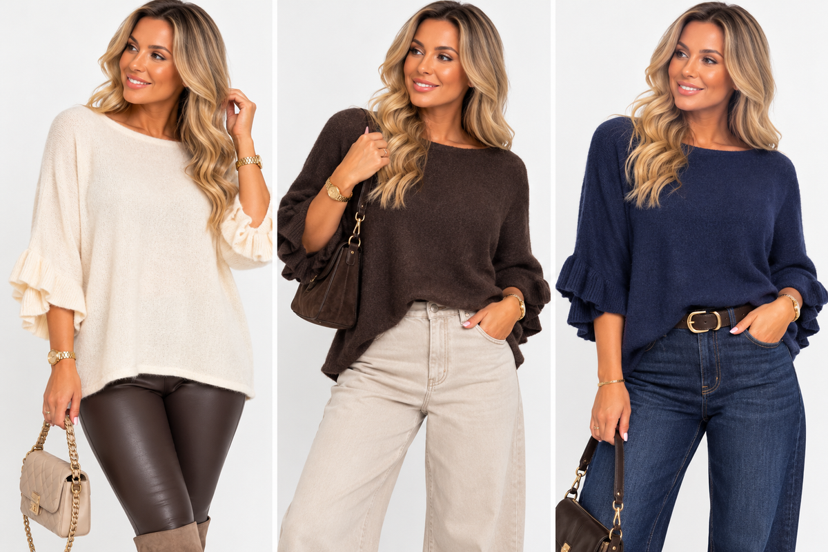 The Millie Frill Sleeve Soft Knit Jumper