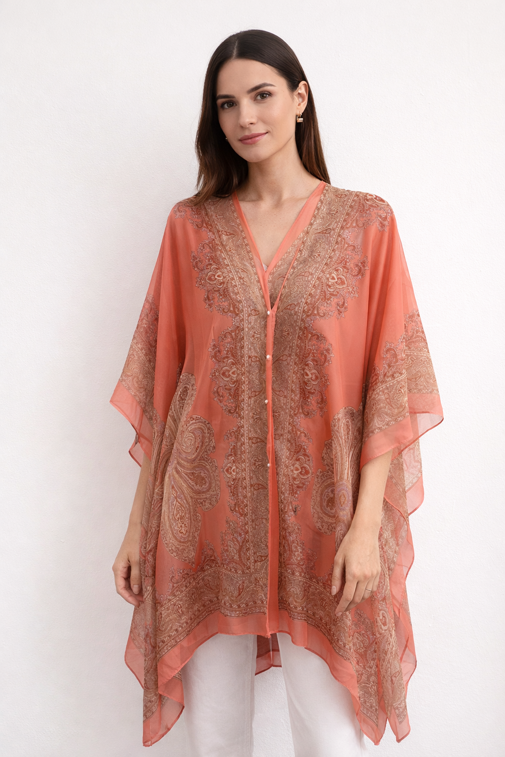Golden Paisley Sheer Kaftan