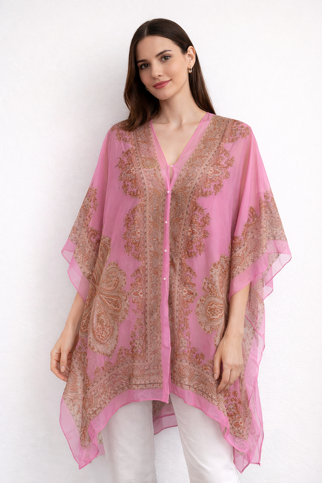 Golden Paisley Sheer Kaftan