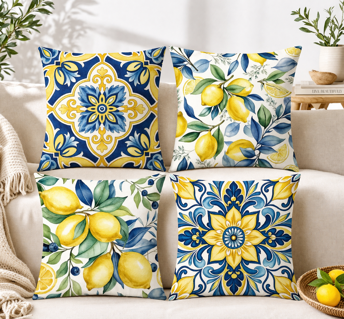 The Lemon Cushion Covers (4 piece)