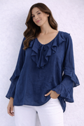 The Ruffle Neck and Sleeve Top