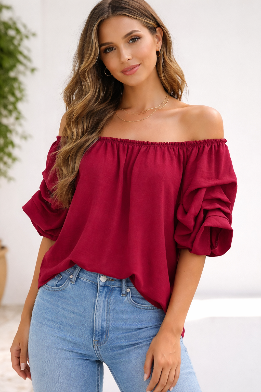 Ruffle Sleeve Blouse