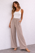 Belted Wide Leg Trousers