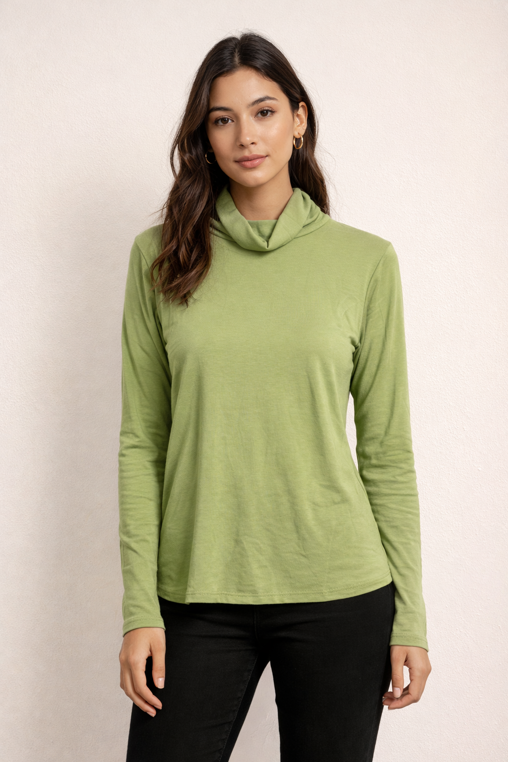 Super Soft Funnel Neck Long Sleeve Top
