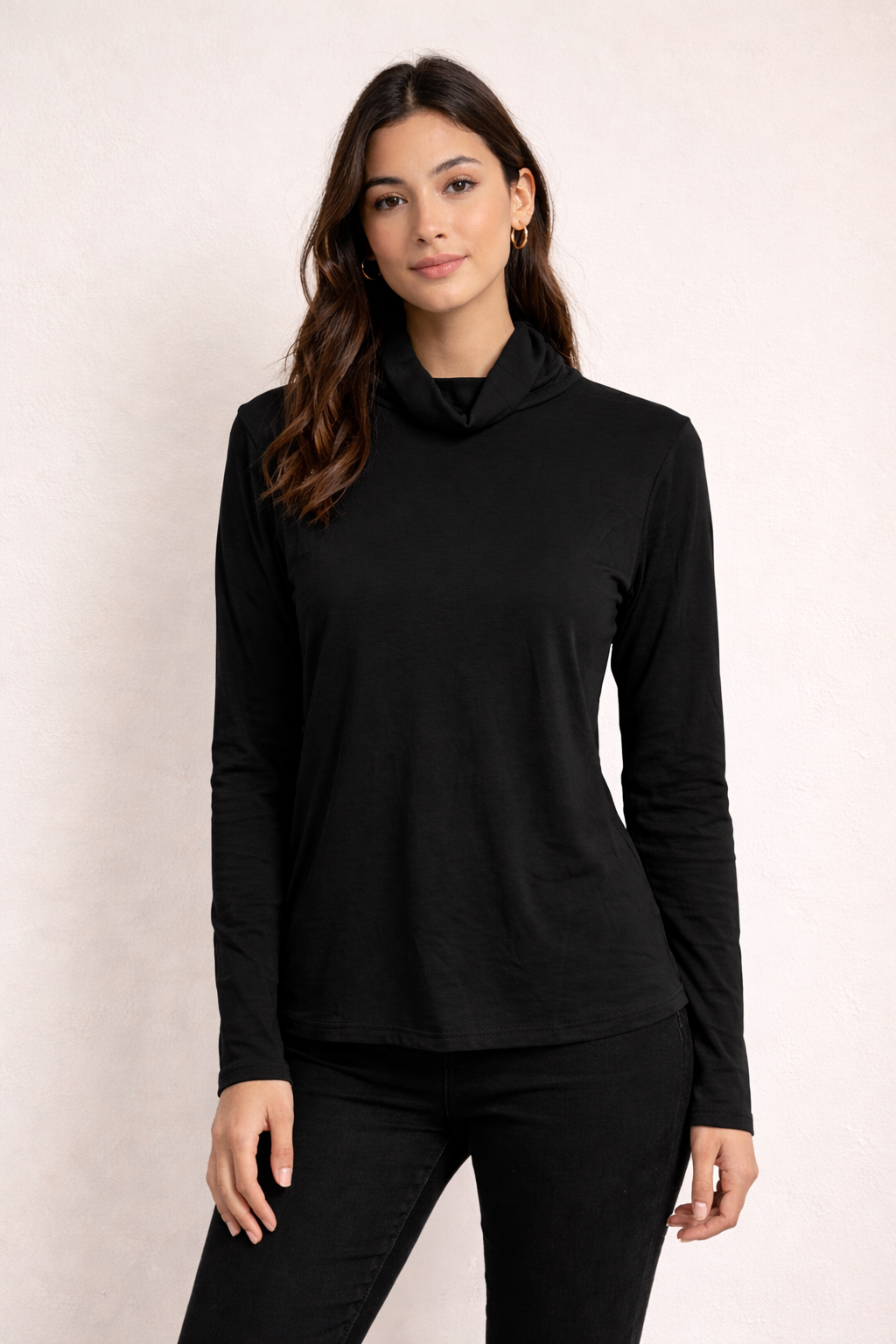 Super Soft Funnel Neck Long Sleeve Top