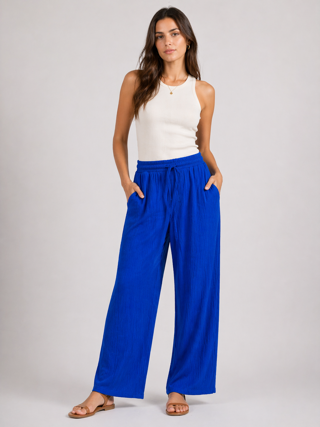 Ribbed Wide Leg Trousers