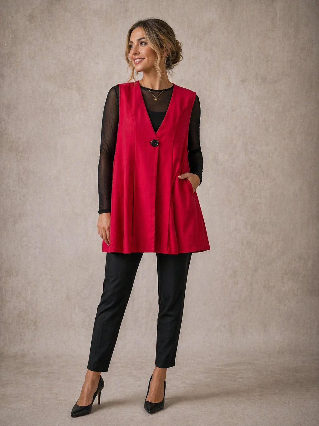 The I.D Range Pleated One Button Side Waistcoat