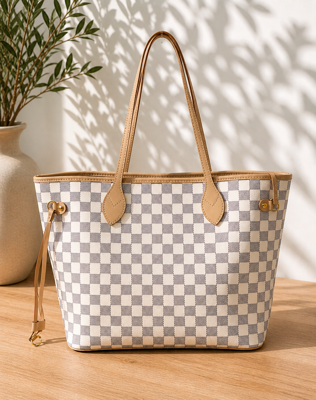 Damier Check Tote Bag