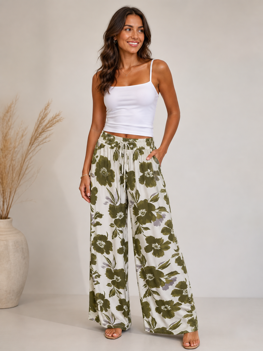 Floral Wide Leg Poppy Trousers