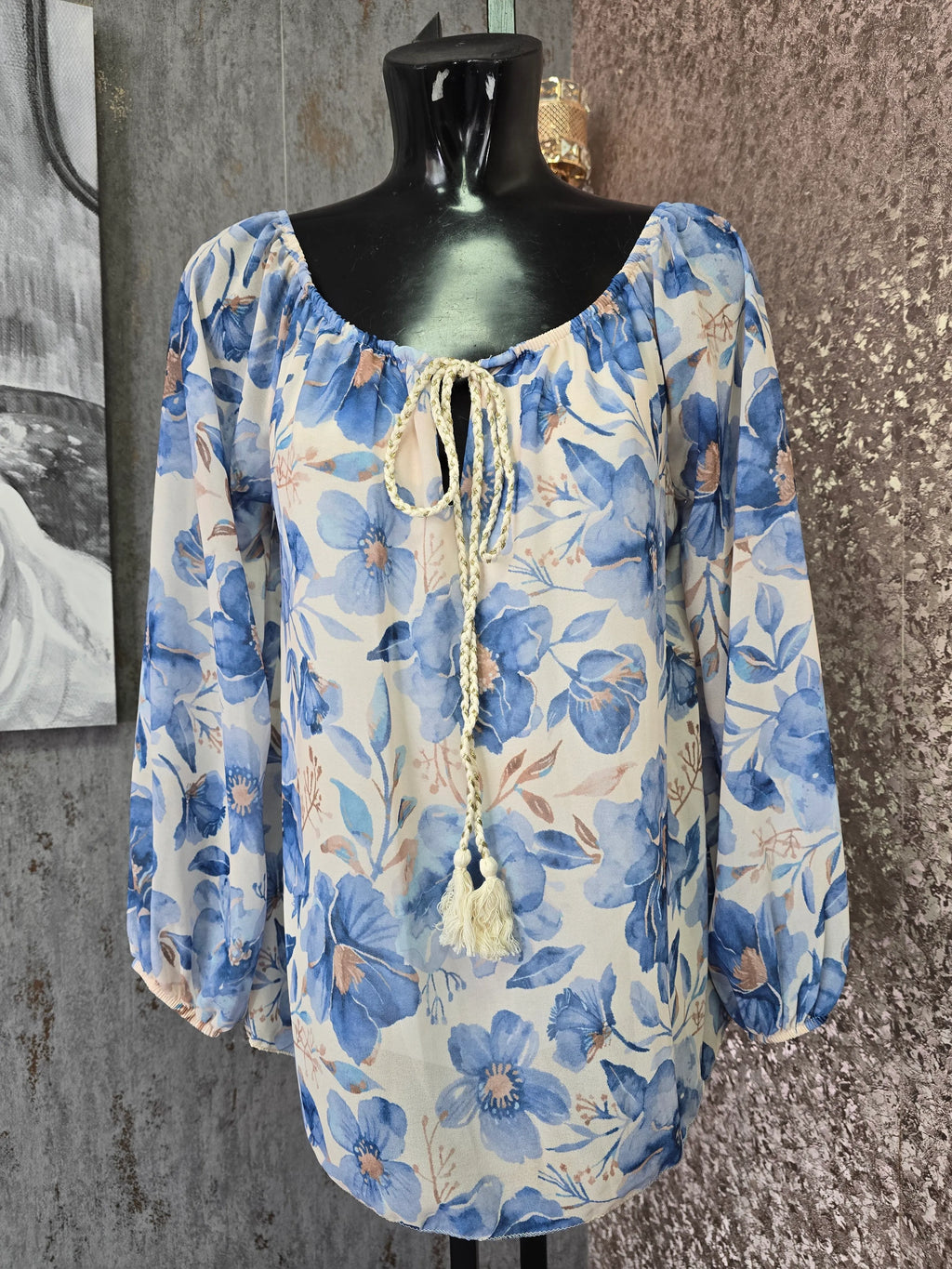 Gold Tie Front Blouse