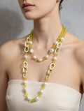 Beaded Long Necklace - Yellow