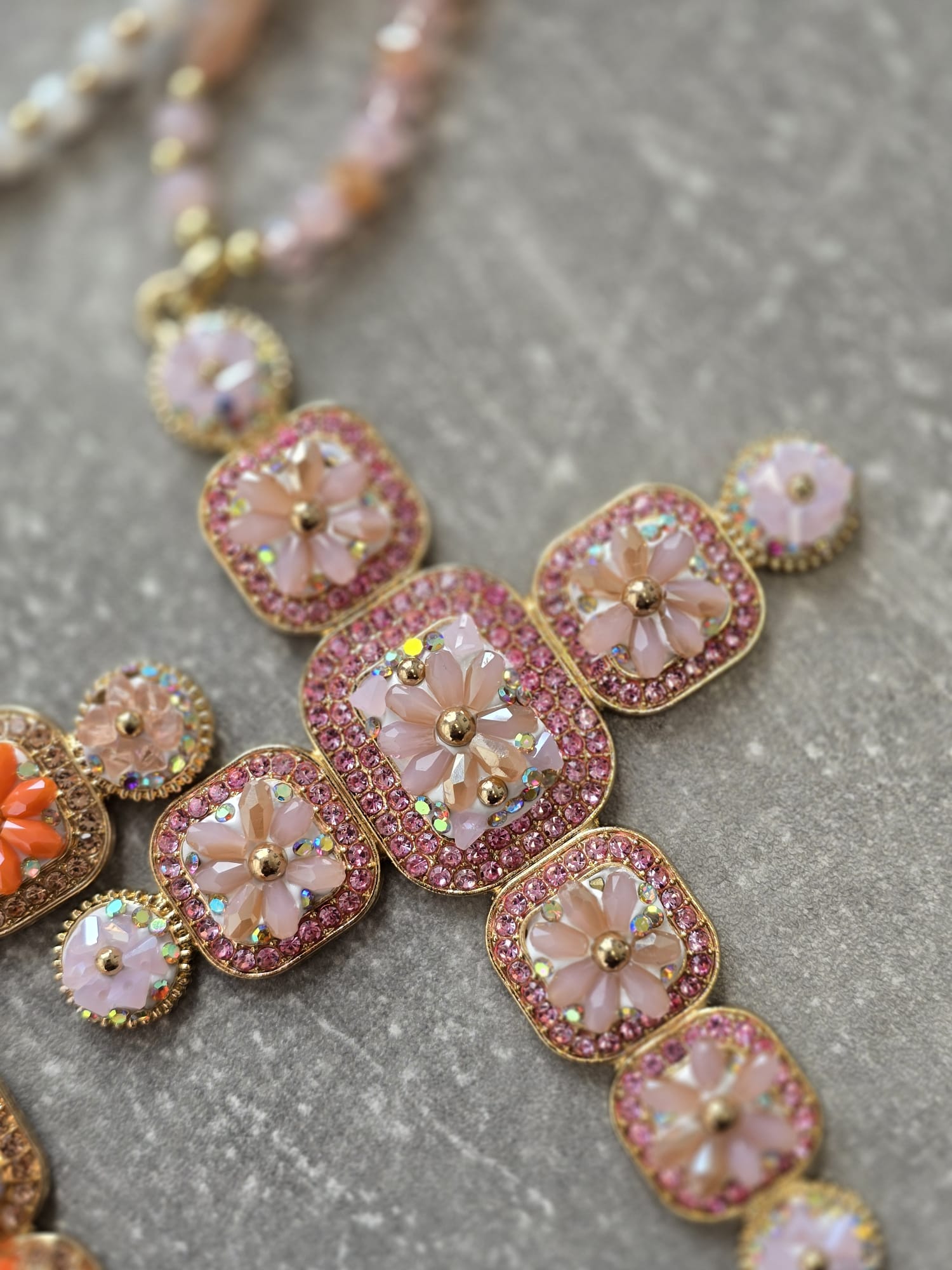 Diamante Cross Long Necklace