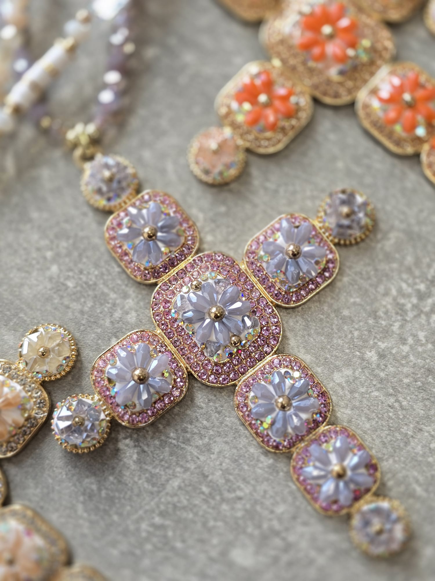 Diamante Cross Long Necklace