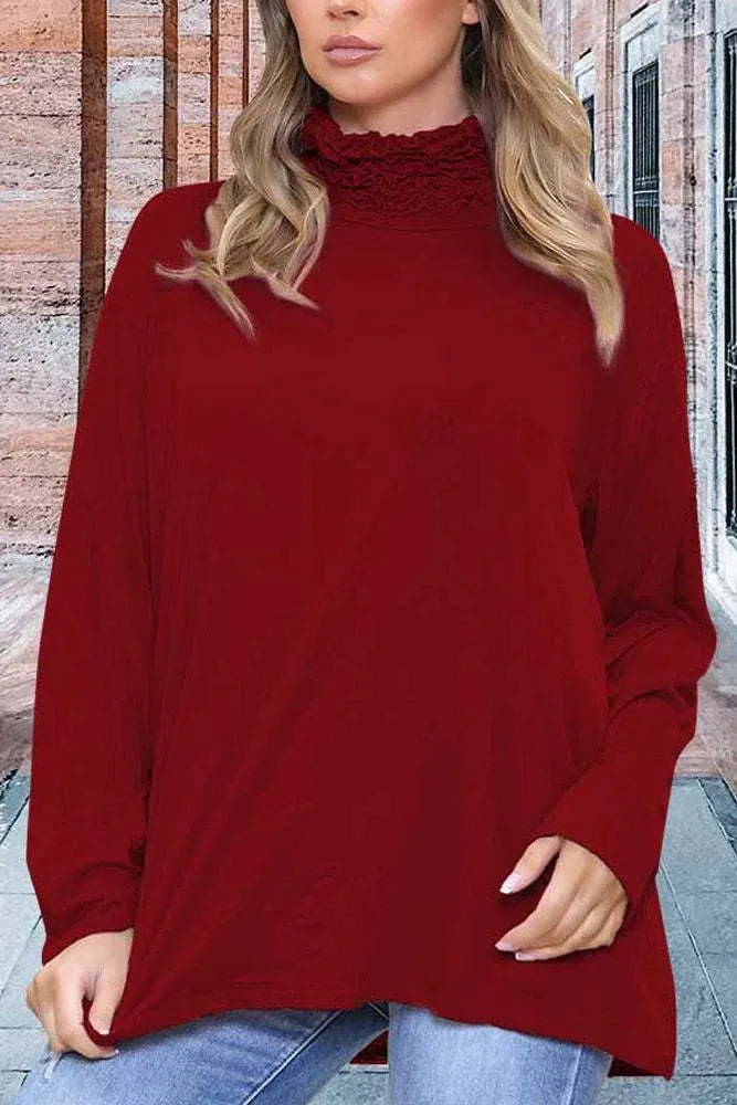 Ruched Frill Neck Top