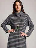 Multicolour Textured Cowl Neck (Includes Free Green Gemstone Pendant Necklace)