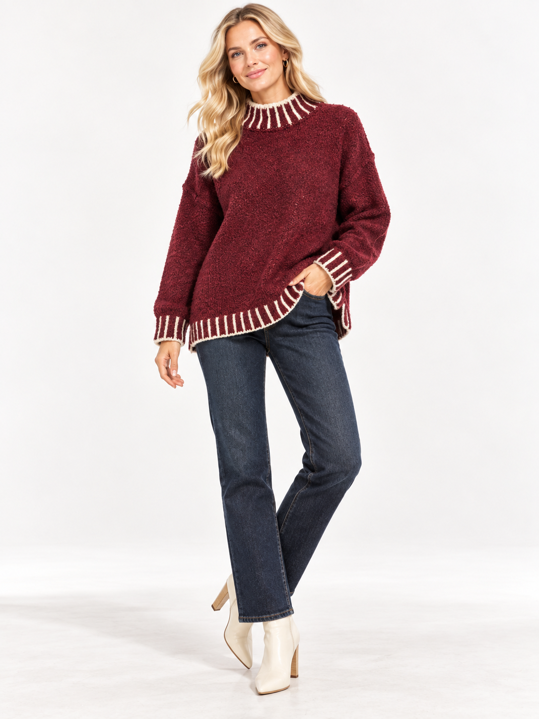 The Mila Contrast Trim Knit