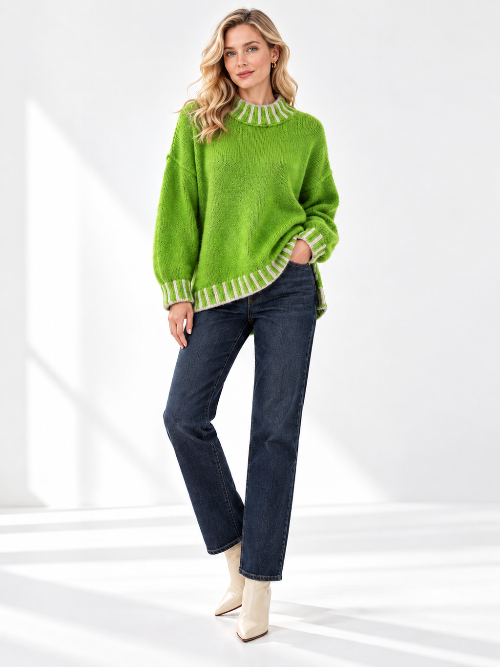 The Mila Contrast Trim Knit